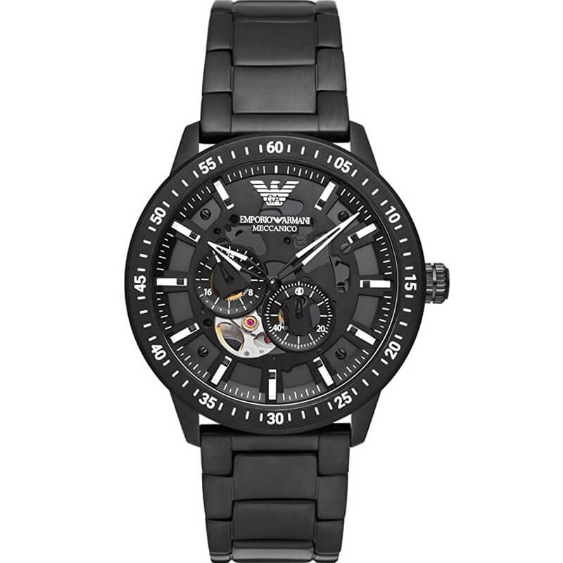Emporio Armani Automatic Stainless Steel Black Men's Watch  AR60054 - Kiwi Watches
