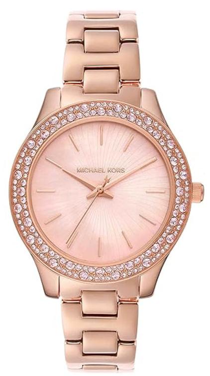 Michael Kors Lilane Quartz Rose Gold Dial Rose Gold Steel Strap Watch For Women - MK1068 mk1068 - Image 1