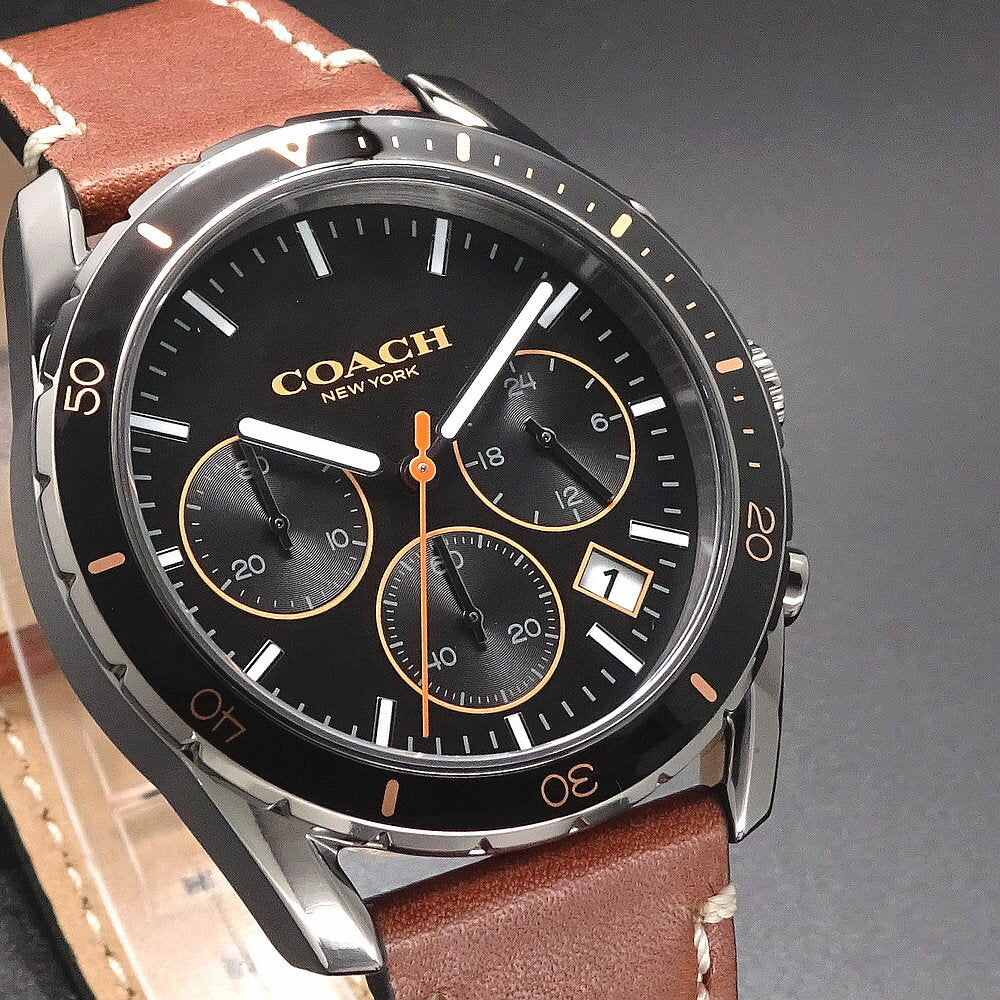 Coach Thompson Brown Leather Strap Men's Watch 14602410 - Dawson Watches #3