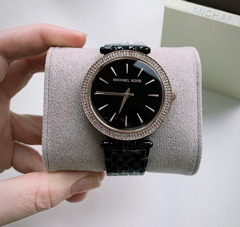 Michael Kors Darci Crystal Paved Black Dial Ladies Watch MK3407