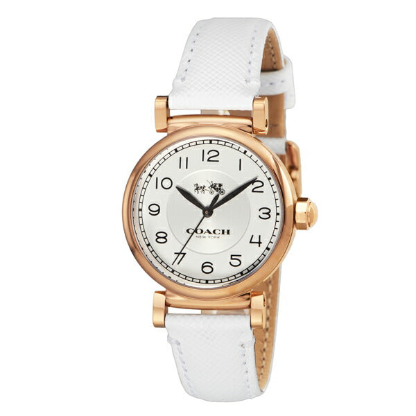Coach Madison White Leather Strap Women's Watch 14502408 - Dawson Watches