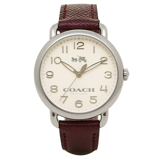Coach Delancey White Dial Purple Leather Strap Ladies Watch 14502269
