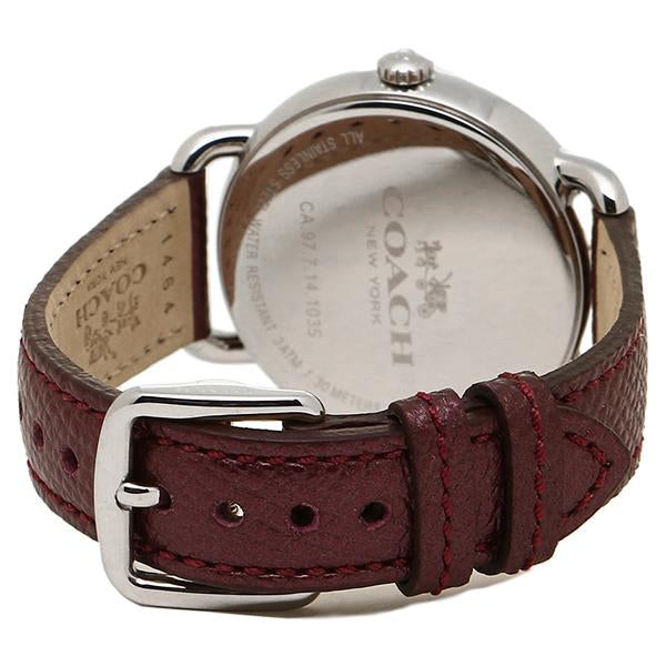 Coach Delancey White Dial Purple Leather Strap Ladies Watch 14502269