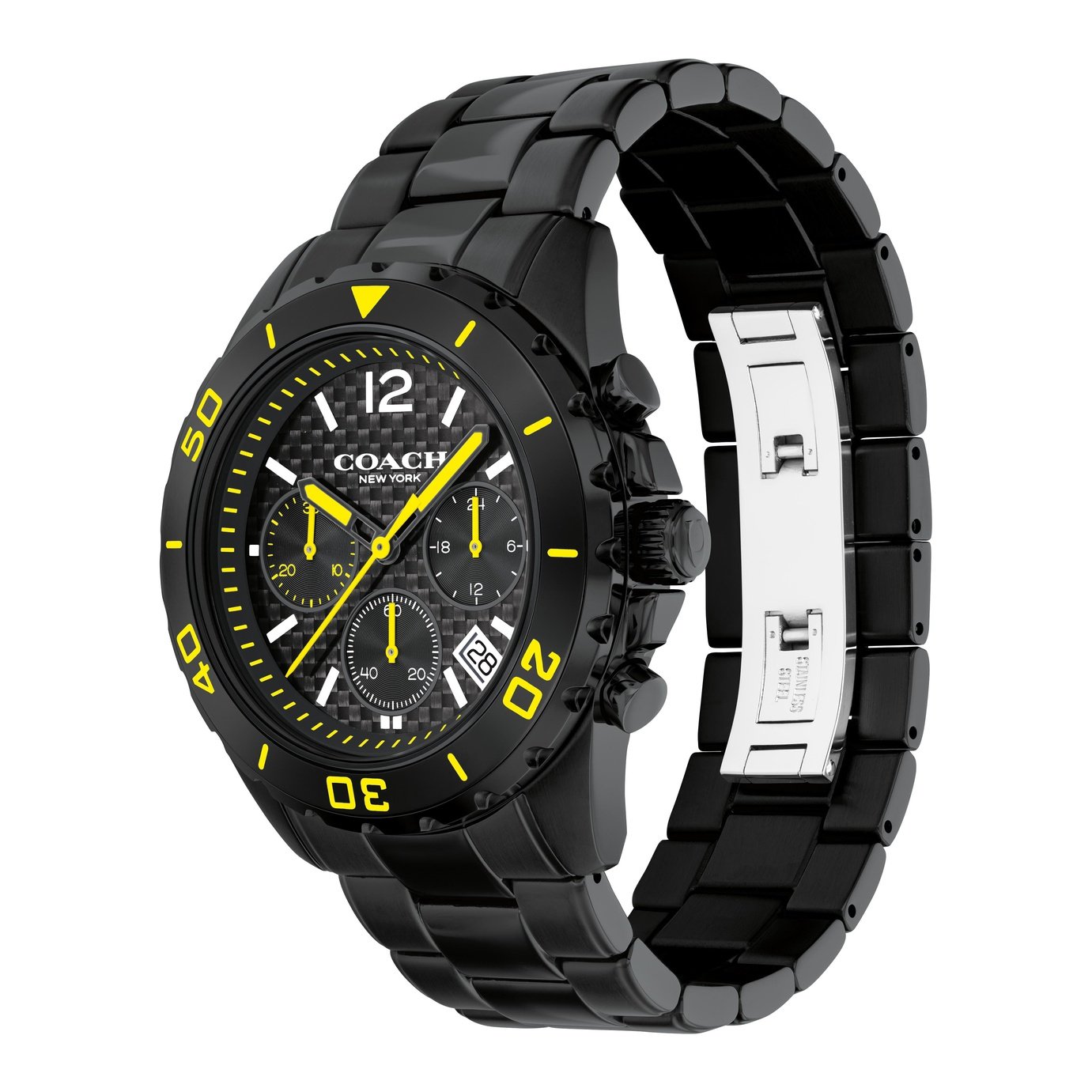 Coach Kent Chronograph Black & Yellow Men's Watch 14602563 - Dawson Watches #2