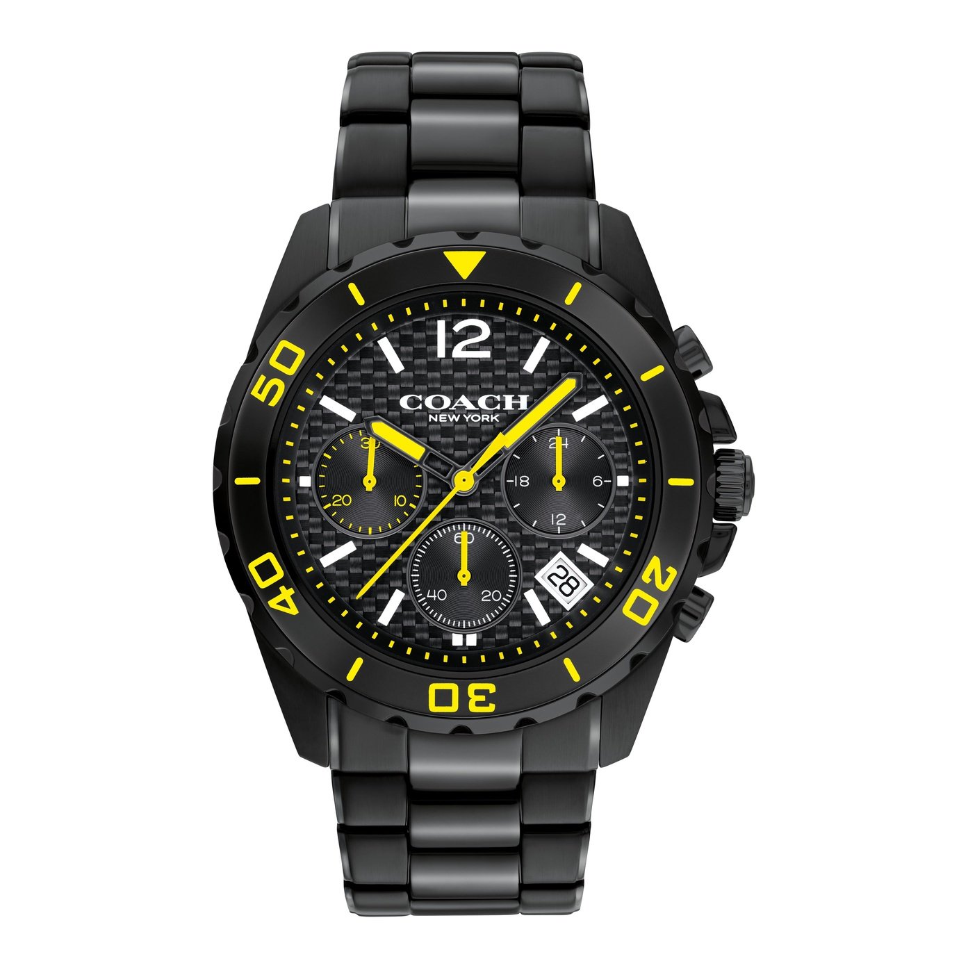 Coach Kent Chronograph Black & Yellow Men's Watch 14602563 - Dawson Watches