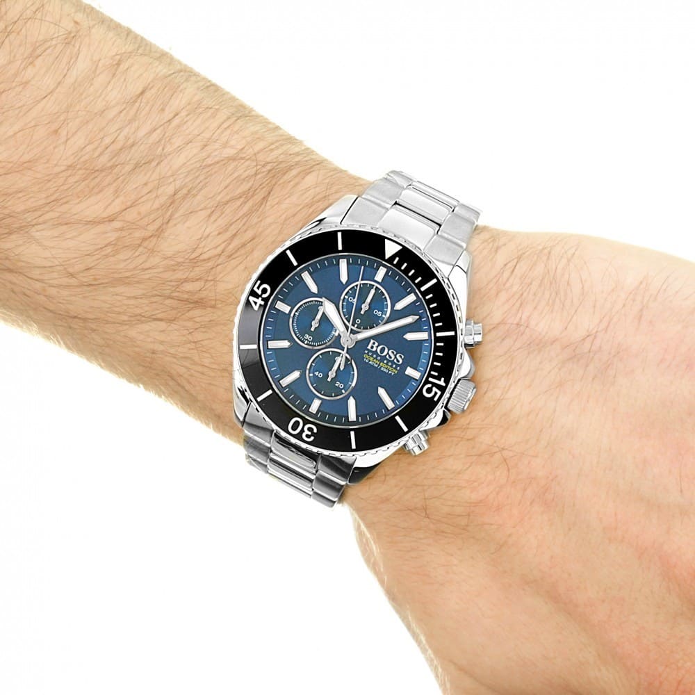 Hugo Boss Mens Chronograph Quartz Watch with Stainless Steel Strap 1513704