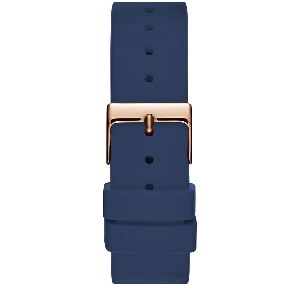 Guess Crystal Silver Dial Blue Silicone Ladies Watch W1135L3