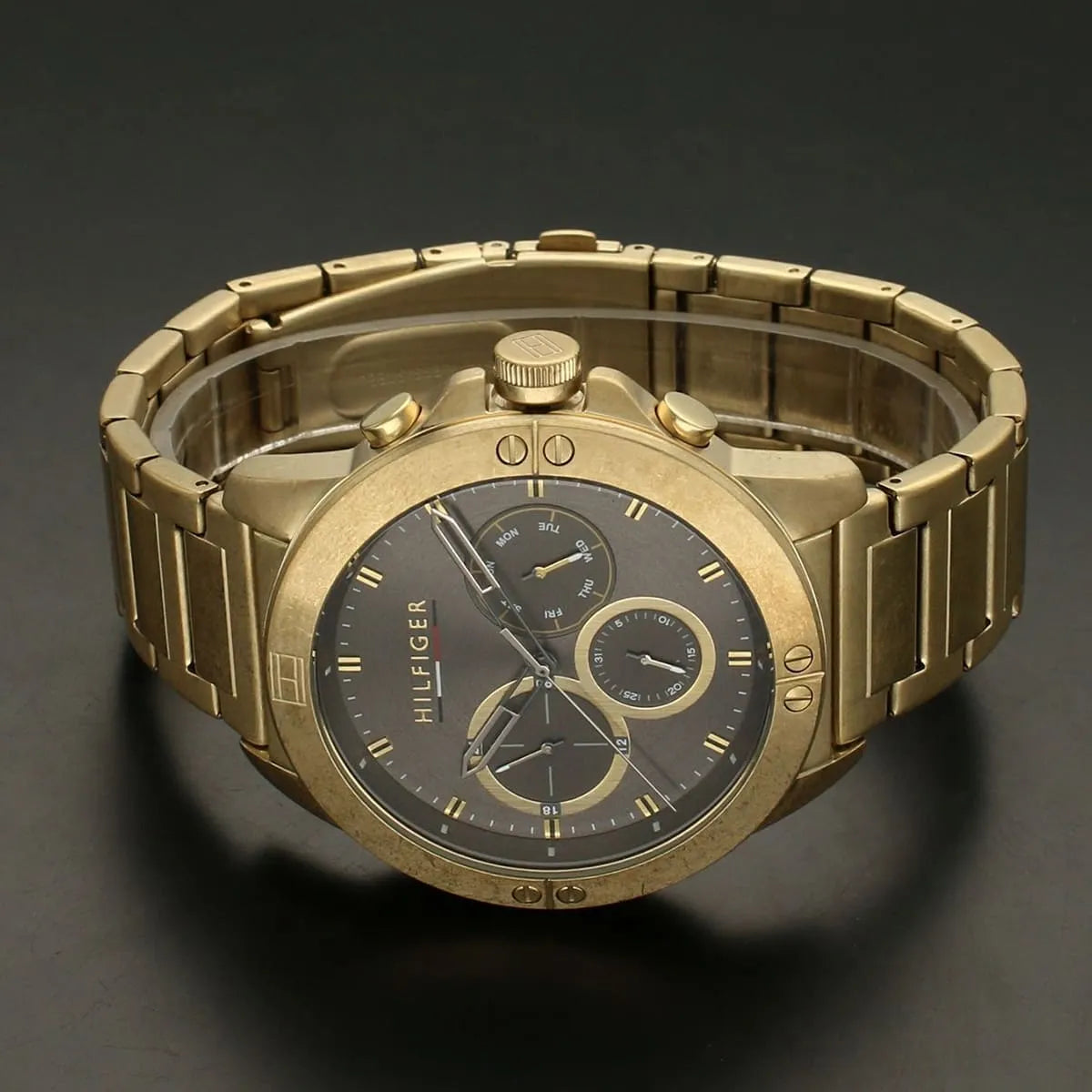 Tommy Hilfiger Mason Grey Dial Gold Men's Watch - 1791891
