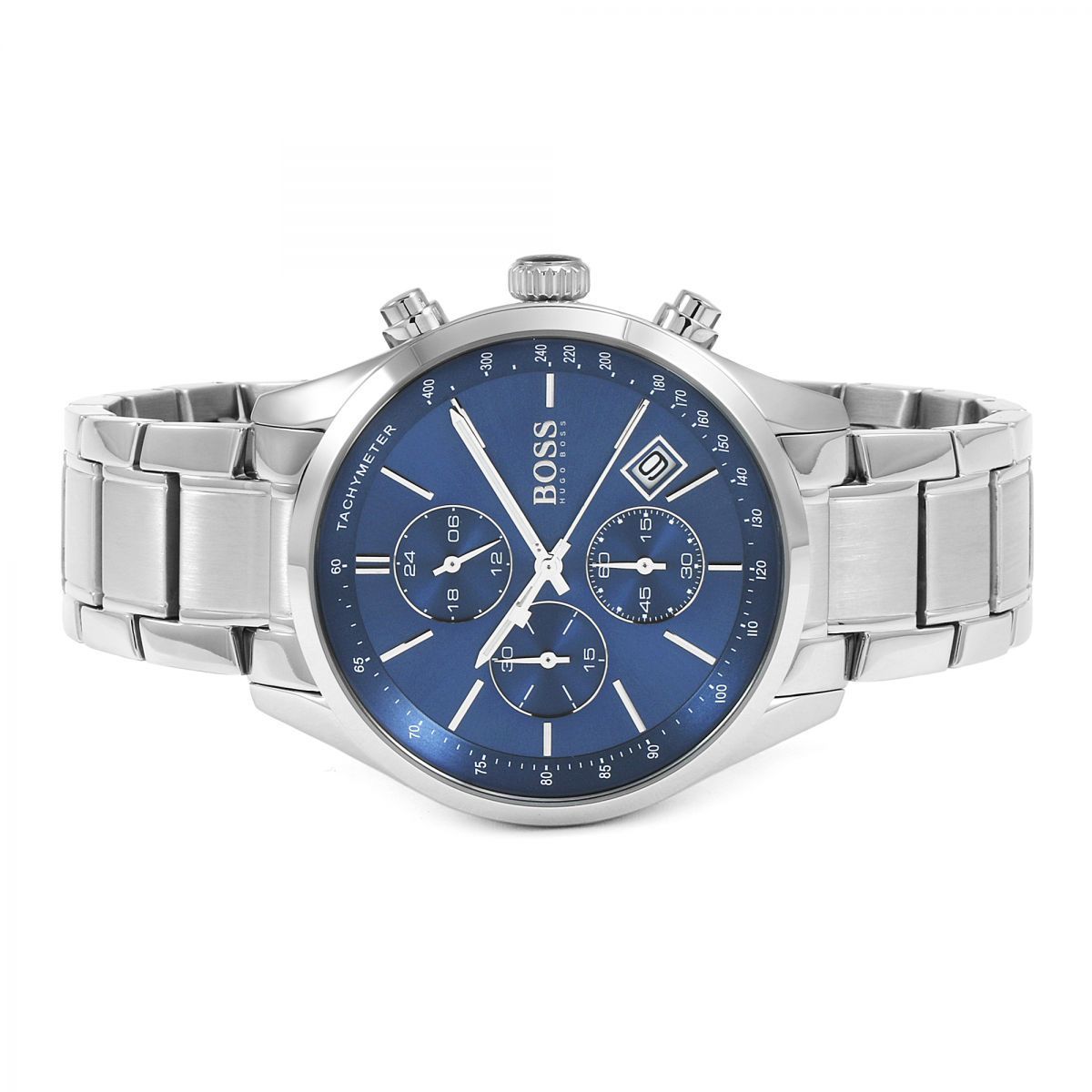 Hugo Boss Grand Prix Chronograph Blue Dial Men's Watch 1513478 Water resistance: 30 meters Movement: Quartz