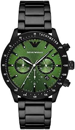 Emporio Armani Chronograph Green Dial Black Men's Watch  AR11472 - Kiwi Watches