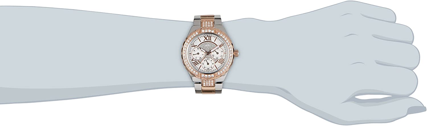 GUESS Women's Sparkling Hi-Energy Silver- And Rose Gold-Tone Watch W0111l4 - Dawson Watches #6