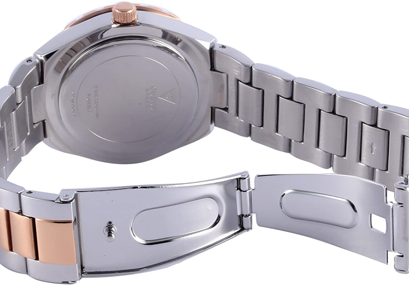 GUESS Women's Sparkling Hi-Energy Silver- And Rose Gold-Tone Watch W0111l4 - Dawson Watches #4