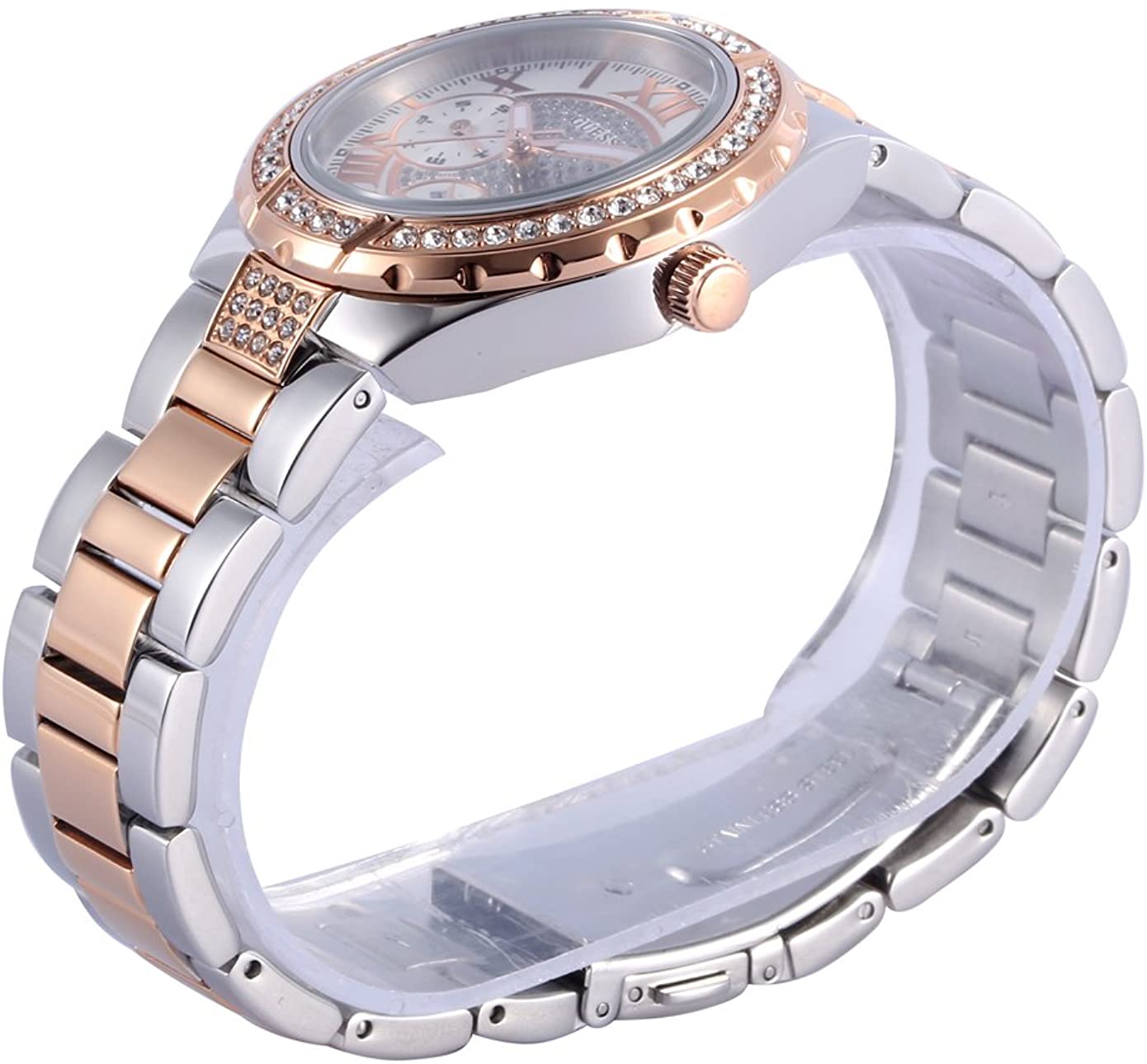 GUESS Women's Sparkling Hi-Energy Silver- And Rose Gold-Tone Watch W0111l4 - Dawson Watches #3