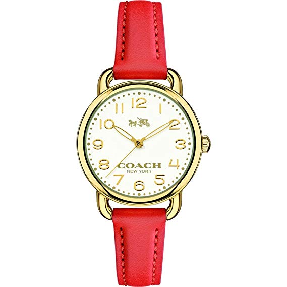 Coach Delancey Silver Dial Red Leather Strap Ladies Watch 14502253