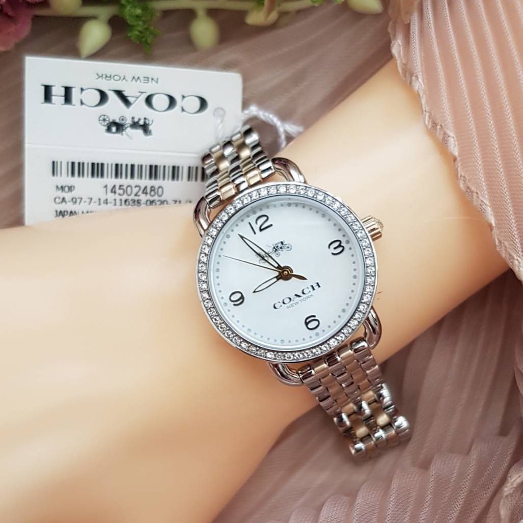 Coach Delancey Mother of Pearl Dial Two-Tone Ladies Watch 14502480