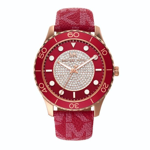 Michael Kors Runway Analogue Red Dial Women's Watch MK7179 - Kiwi Watches