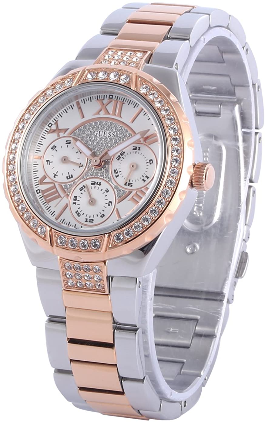 GUESS Women's Sparkling Hi-Energy Silver- And Rose Gold-Tone Watch W0111l4 - Dawson Watches #2