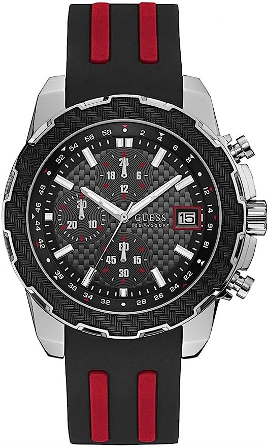 Guess Men's Chronograph Quartz Watch with Silicone Strap Men's Watch W1047G1 - Dawson Watches