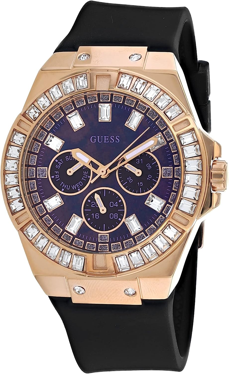 Guess Venus Black Silicone Crystal Women's Watch GW0118L2 - Dawson Watches
