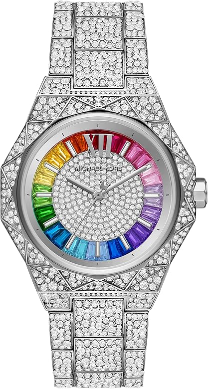 Michael Kors Raquel Three-Hand Crystals Silver Dial Silver Steel Strap Watch For Women - MK7365LE mk7365LE - Image 1