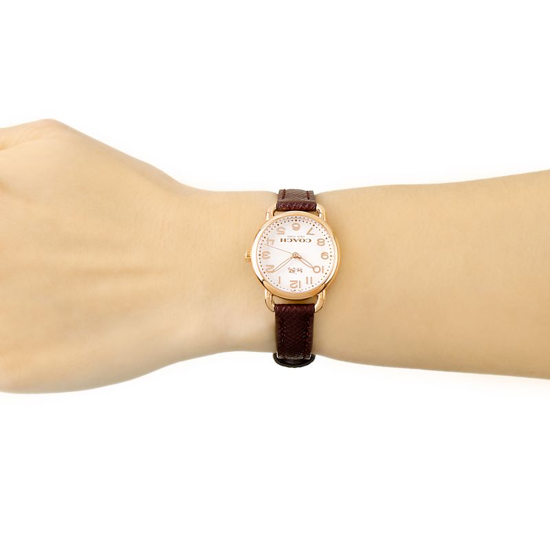 Coach Delancey White Dial Purple Leather Strap Ladies Watch 14502251