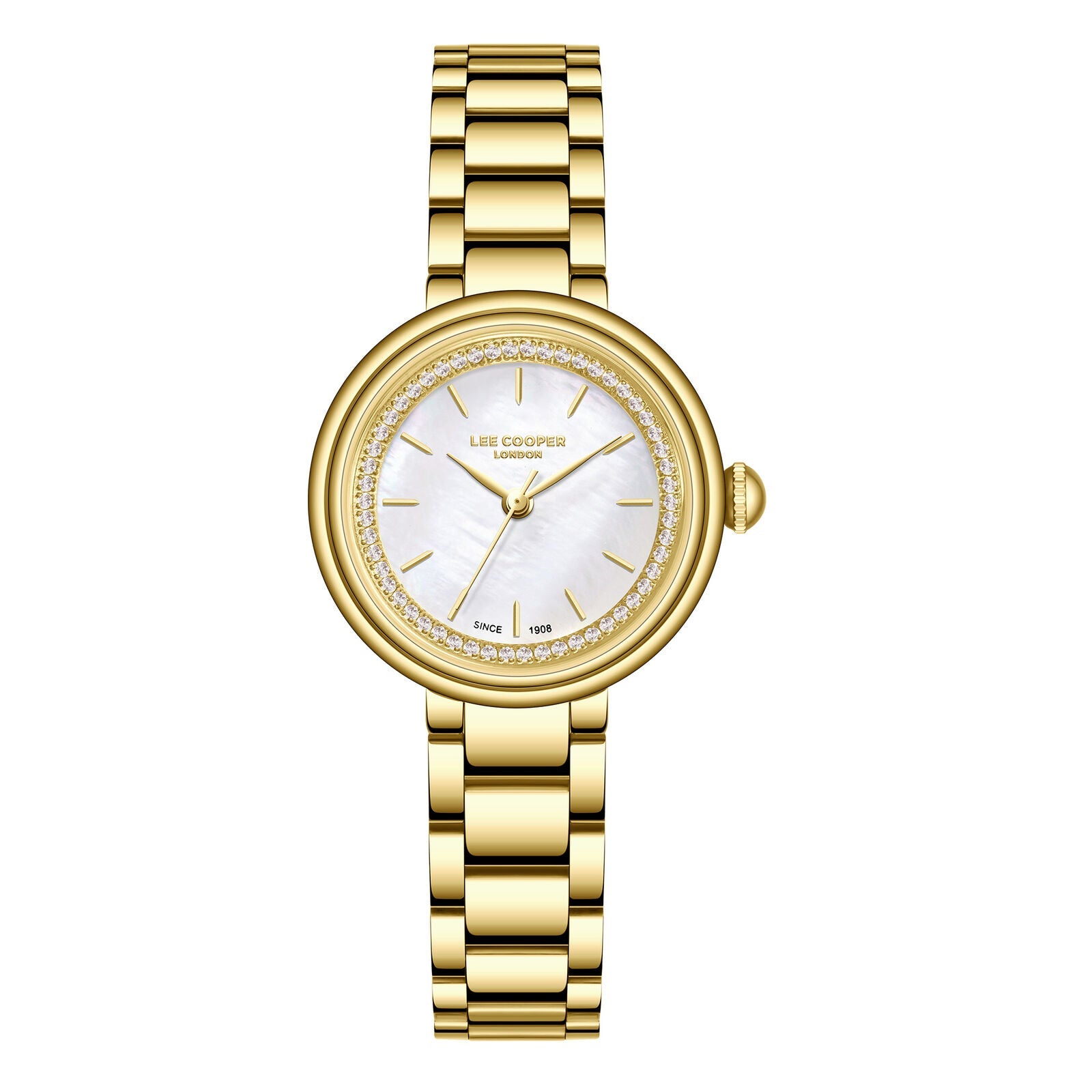 Lee Cooper Classic White MOP Dial Gold Watch - LC08279.120