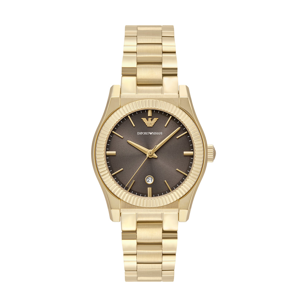 Emporio Armani Three-Hand Gold-Tone Brown Dial Stainless Steel Watch AR11700 AR11700 - Image 1