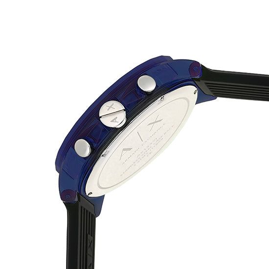 Armani Exchange Outerbanks Blue Silicon Strap Men's Watch AX1339 - Kiwi Watches #3