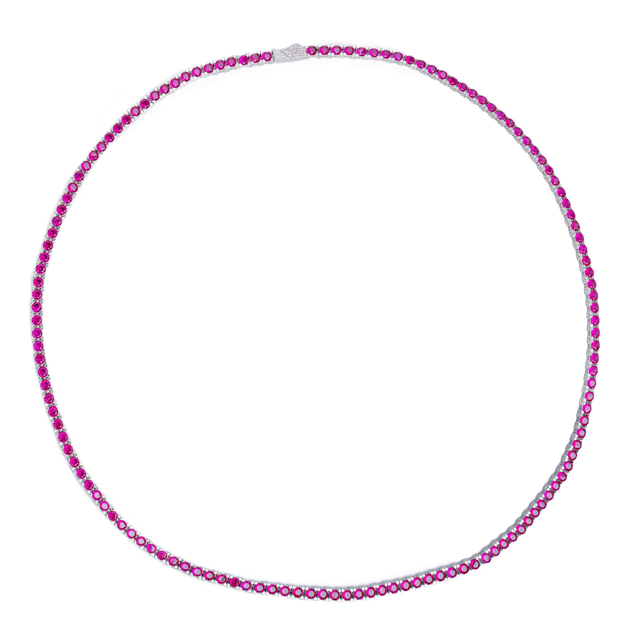 Big Daddy 4MM Silver Ruby Tennis Chain