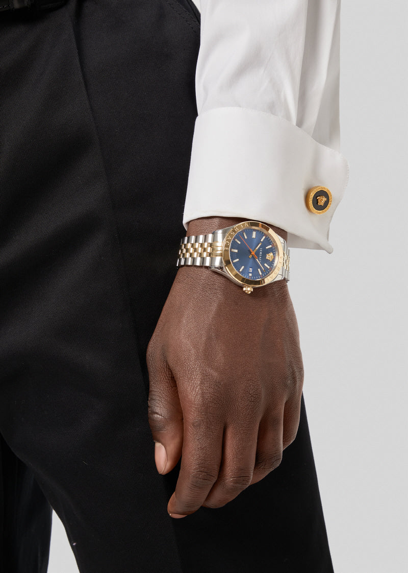 Versace Hellenyium Two-Tone Blue Dial Men's Watch VEVK00520 - Kiwi Watches #4