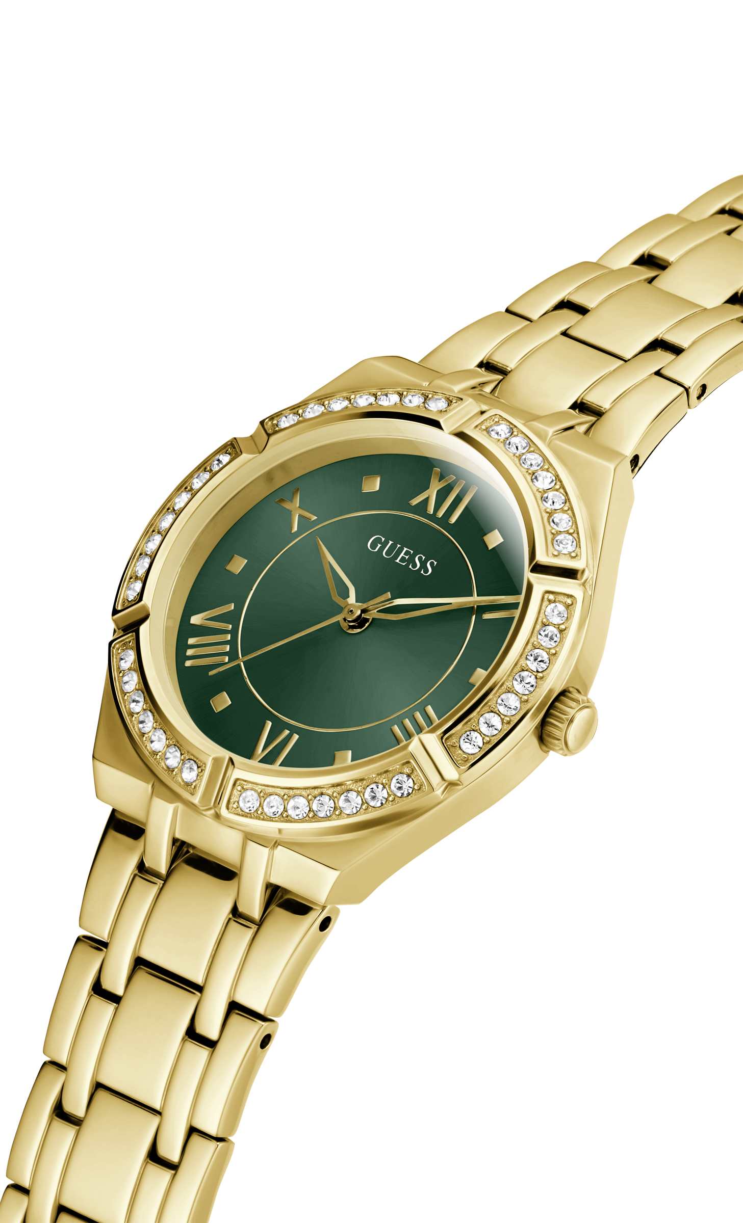 Guess Cosmo Green Dial Gold Women's Watch GW0033L8
