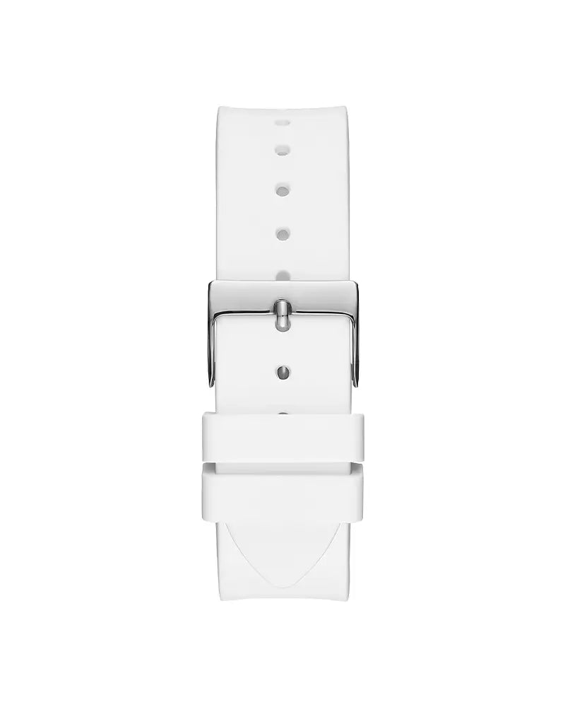 Guess Venus Silver Case Silicone Strap Women's Watch GW0118L3