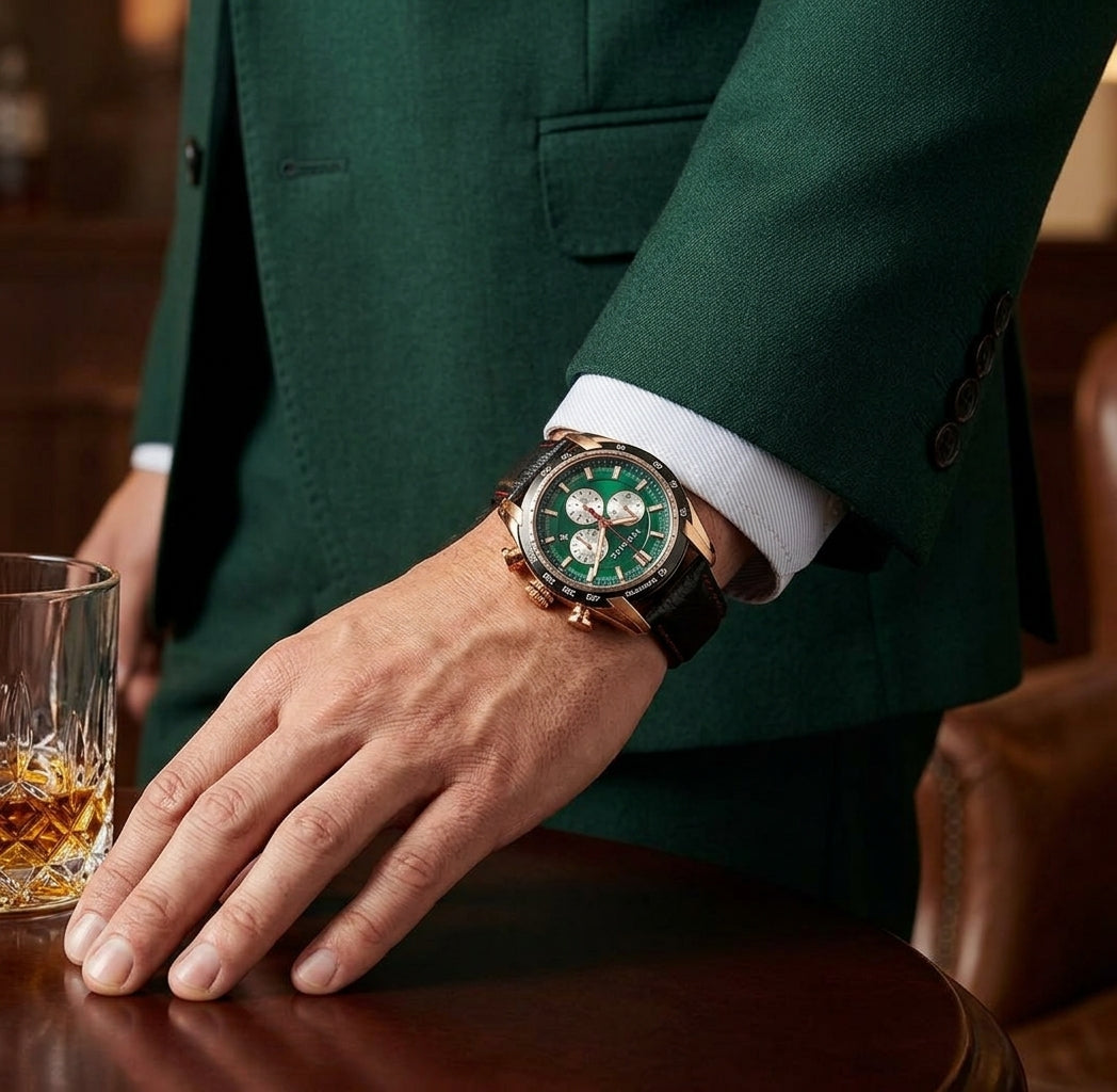 Versace V-Ray Chronograph Green Dial Men's Watch - VDB050014
