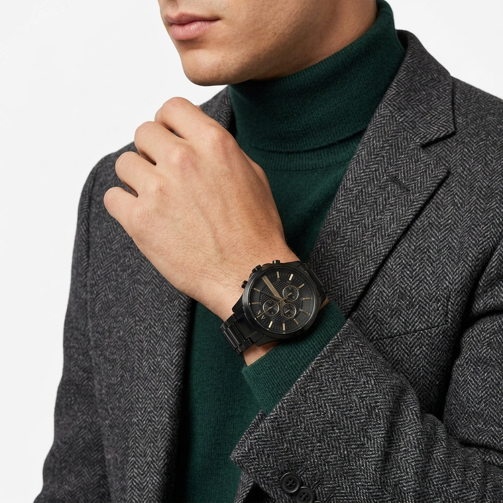 Armani Exchange Hampton Chrono All Black Multifunction Watch - AX2164