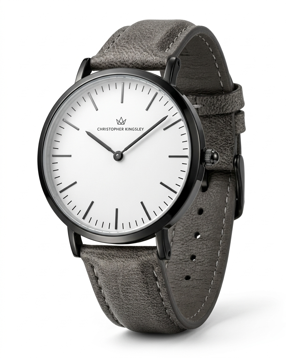 Christopher Kingsley with Grey Leather Band Sample Watch