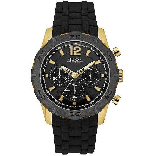 Guess Caliber Black Silicone Strap Strap Black Dial Chronograph Quartz Men's Watch W0864G3 - Dawson Watches