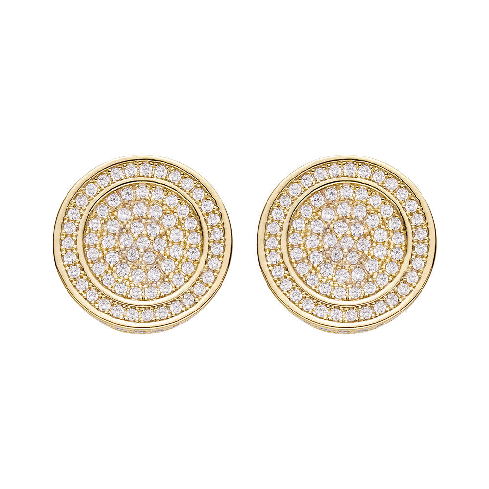 Big Daddy All Diamond Pave Round Earring