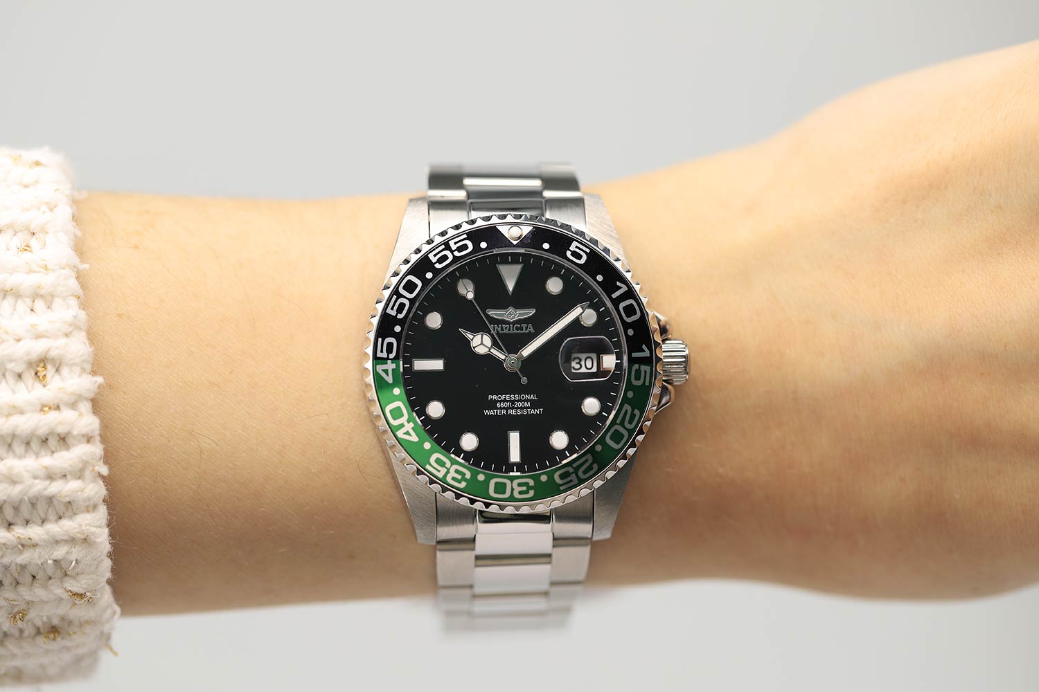 Invicta Pro Diver Quartz Black Dial Sprite Bezel Watch 36533
