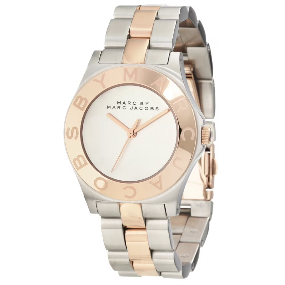Marc By Marc Jacobs Blade Mirror Dial Silver Gold Watch MBM3129