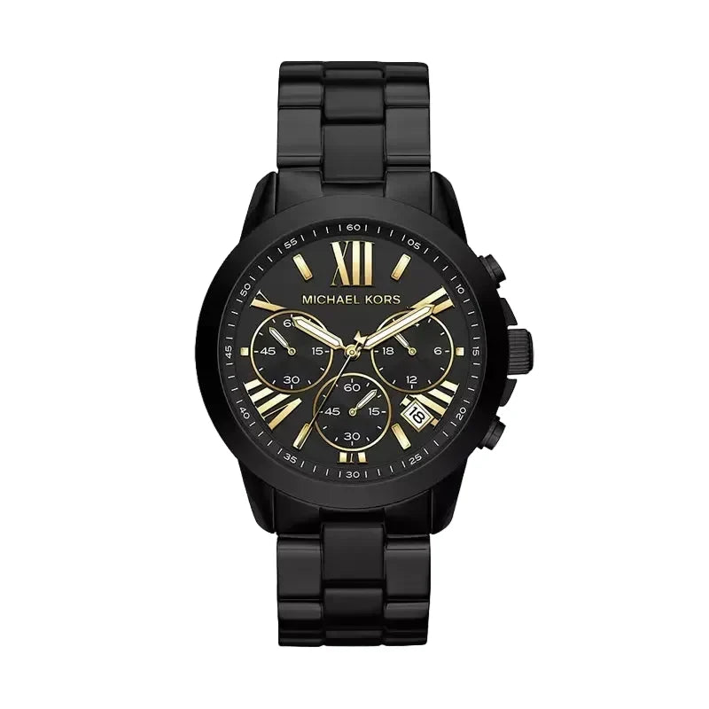 Michael Kors Brecken Chronograph Black Stainless Steel Watch - MK6302