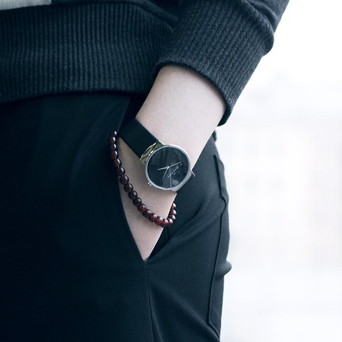Skagen Klassik Black Dial Leather Strap Ladies Watch SKW2059