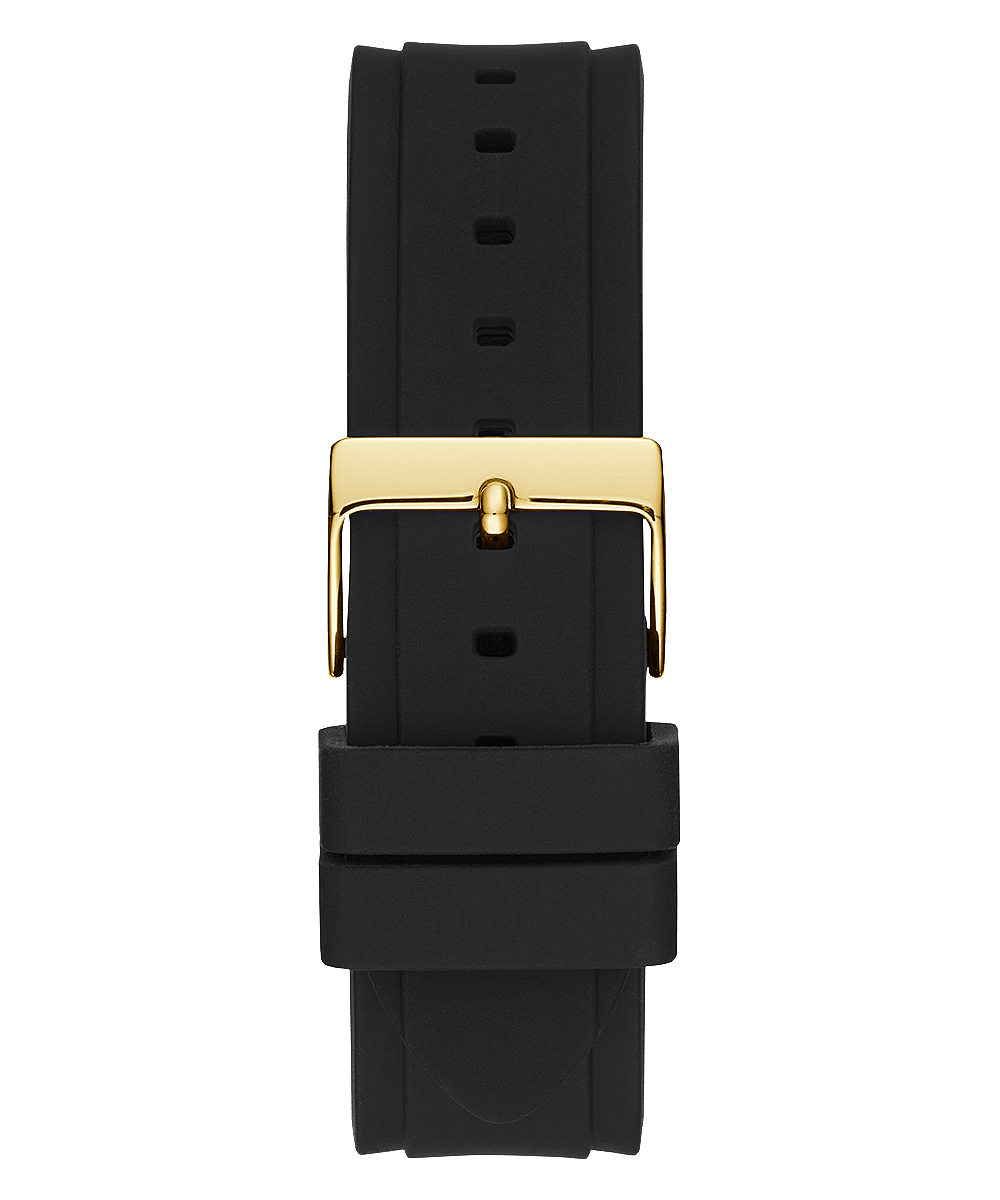Guess Black Gold Tone Glitz Silicone Men's Watch U1257G1