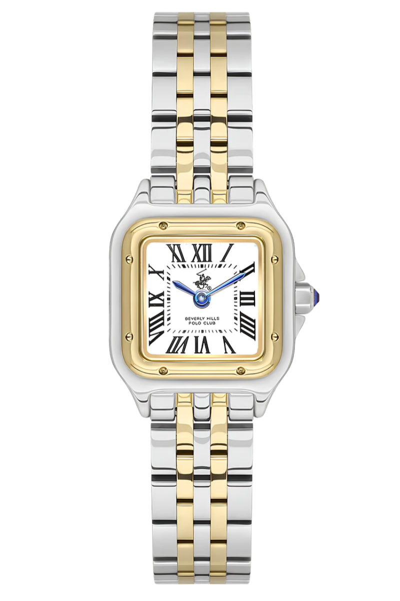 Beverly Hills Polo Club Roman Numeral Two-Tone Square Watch BP3600C.231
