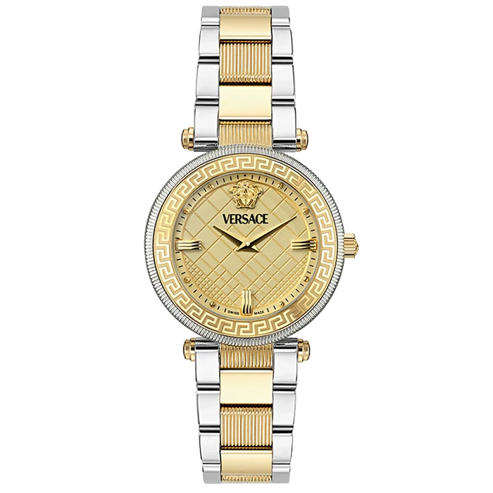 Versace Reve Analog Gold Dial Two Tone Steel Strap Women's Watch - VE8B00324