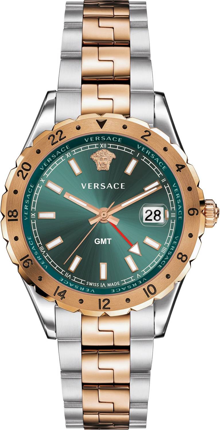 Versace Hellenyium Two-Tone Green Dial Men's Watch V11050015 - Kiwi Watches