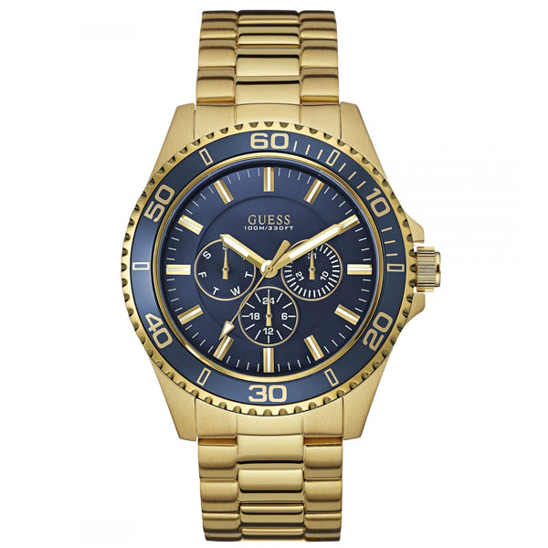 Guess Men’s Quartz Stainless Steel Blue Dial Men's Watch W0172G5 - Dawson Watches