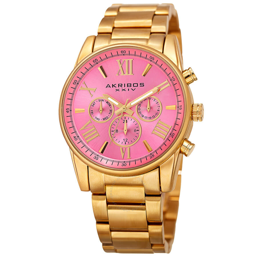 Akribos XXIV Ador Quartz Pink Dial Ladies Watch P50148
