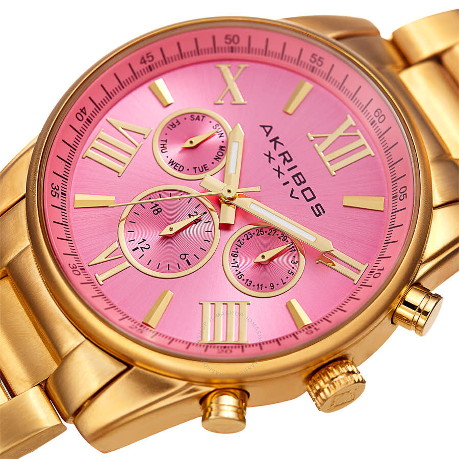 Akribos XXIV Ador Quartz Pink Dial Ladies Watch P50148 - Dawson Watches #2