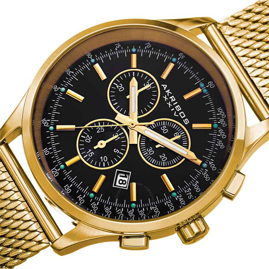 Akribos XXIV Chronograph Black Dial Men's Watch AK625YGB - Dawson Watches #4