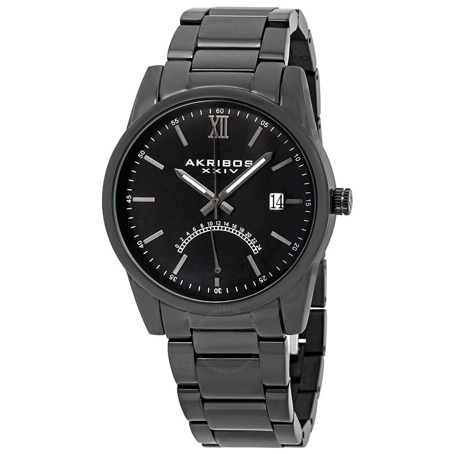 Akribos XXIV Black Dial Black Ion-plated Men's Watch AK962BK